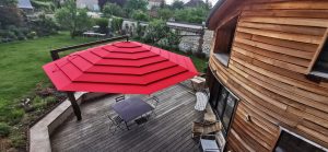 très grand parasol Sirio Rouge multivalvola