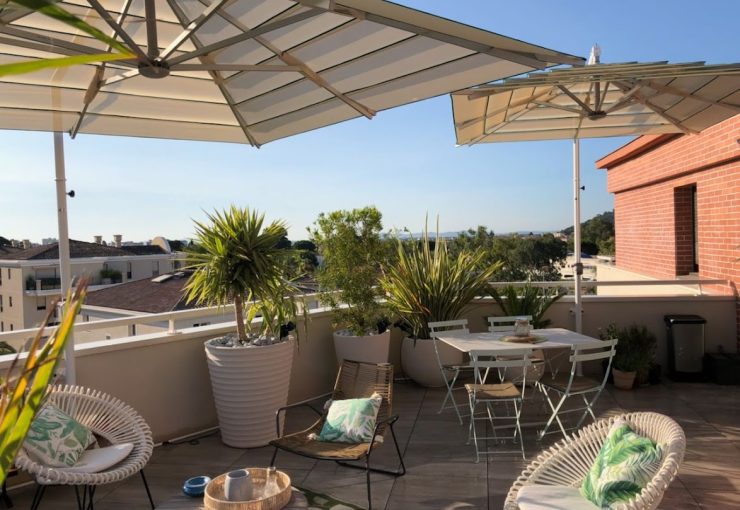 Parasols lusso toit terrasse grand vent