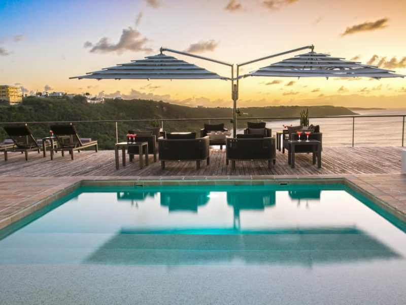 double parasol en inox giglio evolution terrasse de piscine