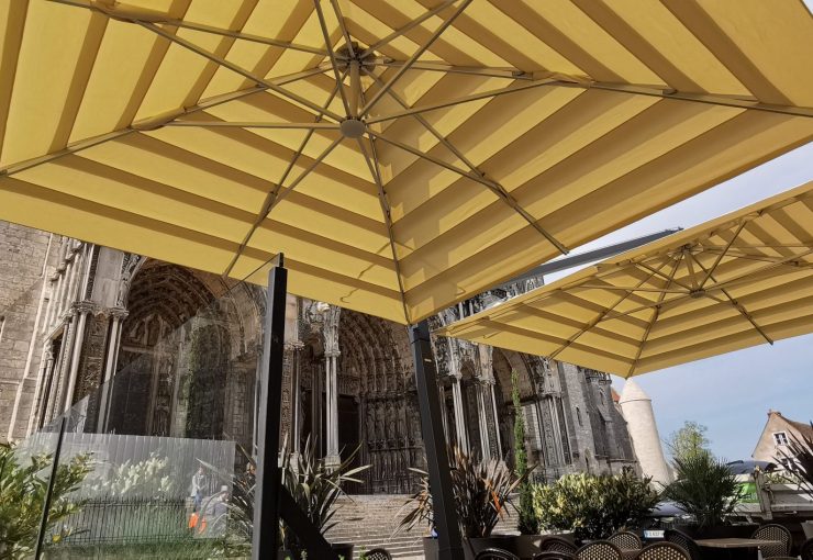 parasol double Giglio laterale en metal terrasse de restaurant